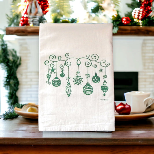 Vintage Christmas Ornaments Towels + color options