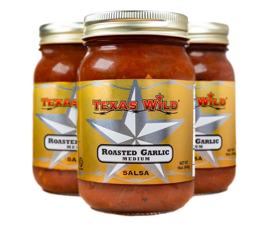 Roasted Garlic Salsa by Texas Wild of Fredericksburg TX is an all-time Hill Country favorite MUST HAVE salsa