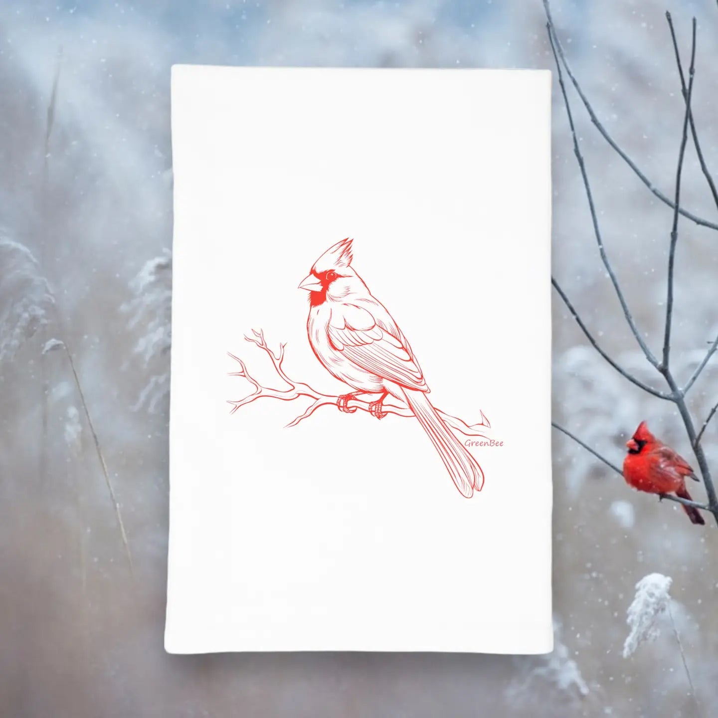 Kitchen Towel: Red Cardinal