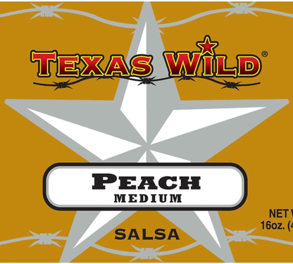Texas Wild™ original peach salsa.  Made in Texas its a best seller.  Visit the Texas Wild Brand website for USA shipping.