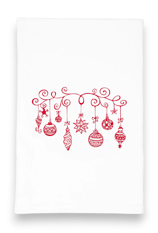 Kitchen Towel: Vintage Christmas Ornaments