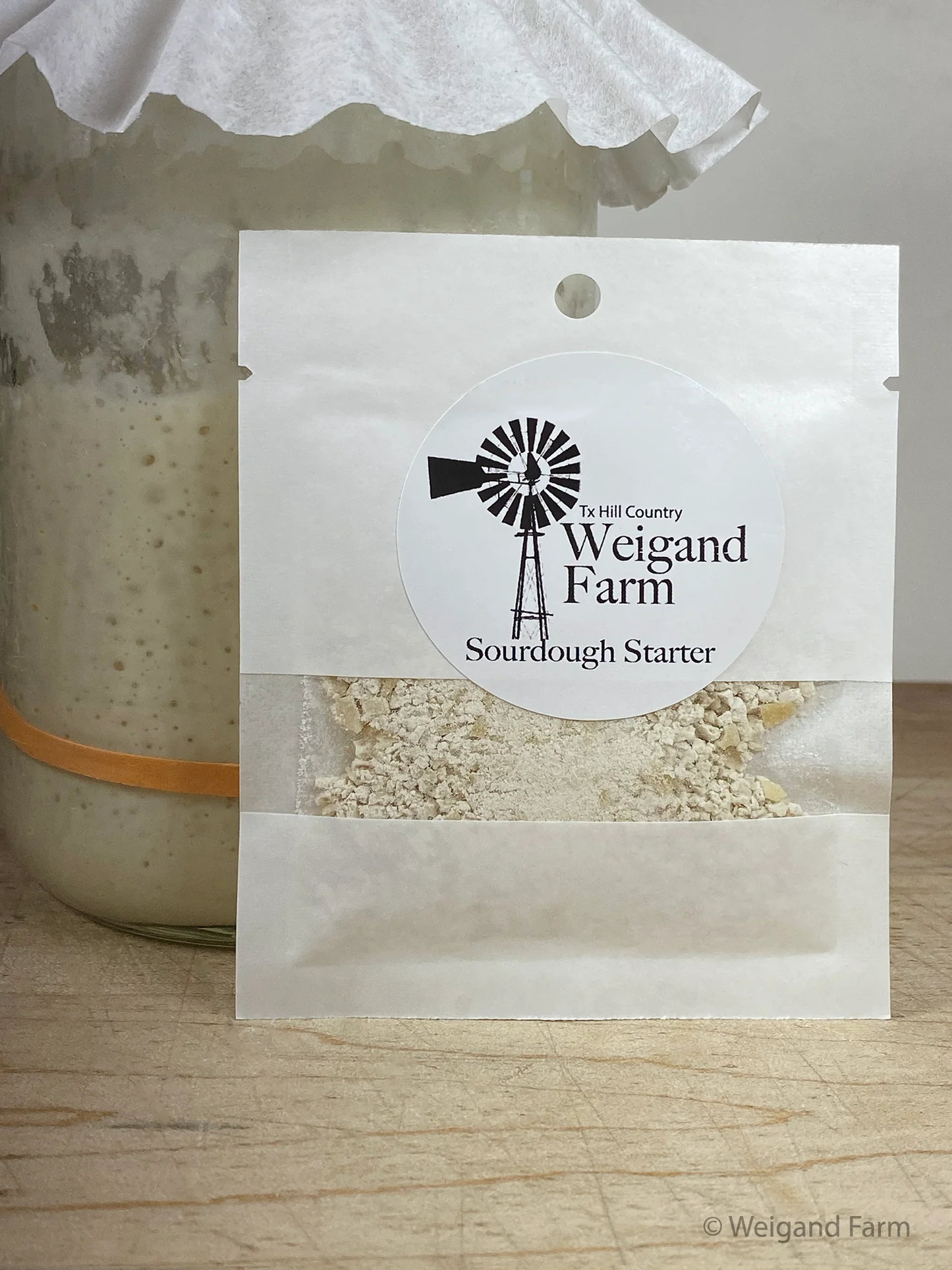 Texas Hill Country Sourdough Starter dried crumbles for pantry and home made bread making. Available online at Texas Wild Brand.